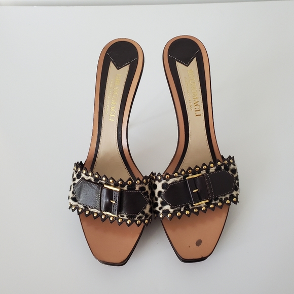 Womens  BRUNOMAGLI  Hand Made In Italy  Calf Hair Slide Size 8.5 - Picture 3 of 16